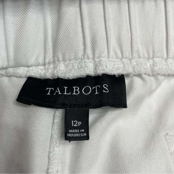 Talbots Women’s White Cropped Pull-On Pants 12P Summer Vacation Resort - Picture 5 of 8